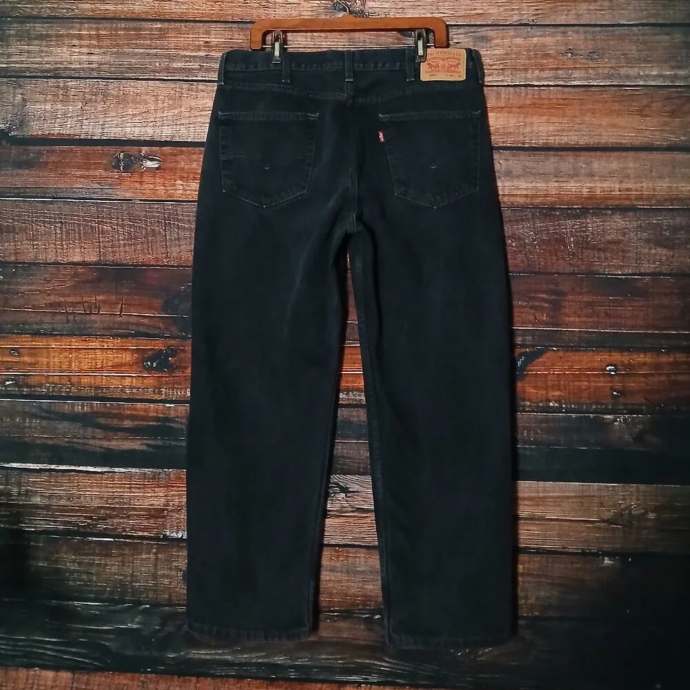 Levis Jeans 550 Relaxed Mens 38X29 Baggy 100% Cotton Black Denim
